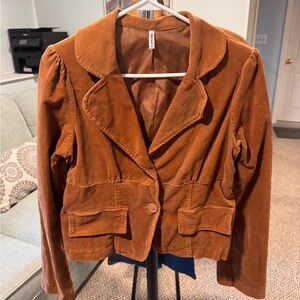 Vintage Suede-Look Blazer